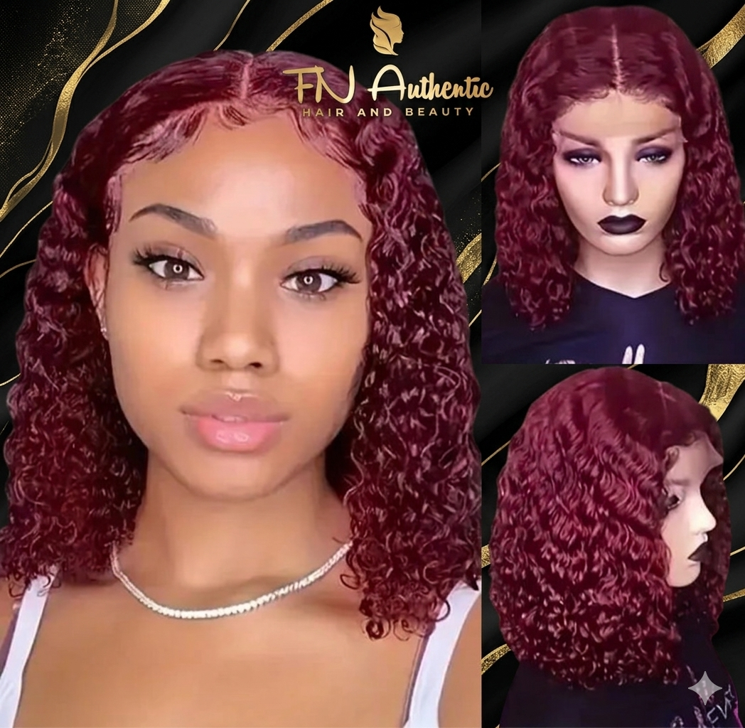 Maroon Water Curls 12" 13x4