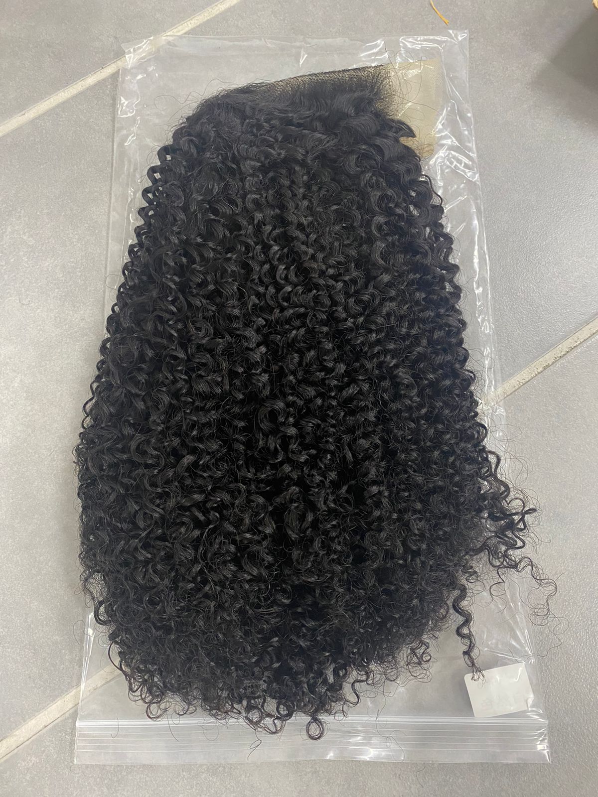 Double drawn Jerry curls 14"  13x4 Double drawn Jerry curls 16" 13x4 R1 800
