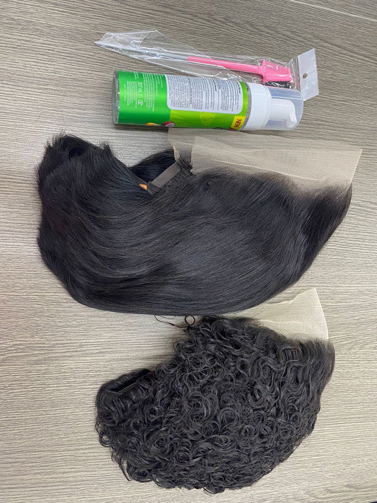 SPECIALS!! 10" Bob 13x4 and Pixie water Curls 13x4 Free mousse, Free melting band and free edge brush