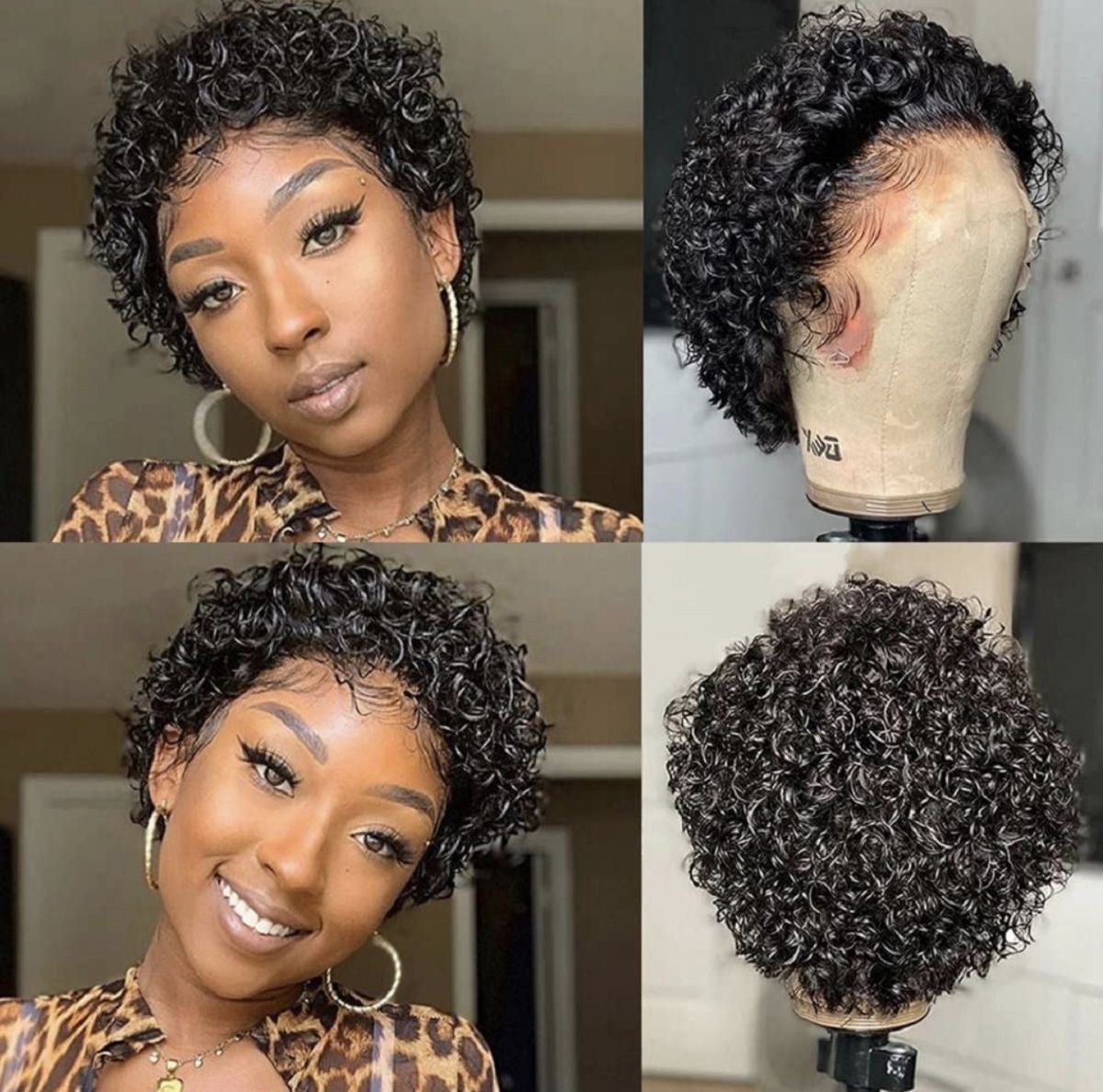 SPECIALS!! DD 10" Bob 13x4 and Pixie water Curls 13x4 Free mousse, Free melting band and free edge brush