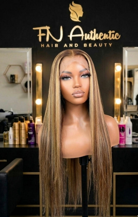 Brazilian Piano Straight    26" 13x4 Full Frontal – Premium 100% human hair, silky, tangle-free & naturally flawless.
