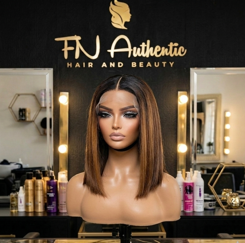 Super Double Drawn 14" Bob 5x5 HD Lace: Glue-less, premium quality hair for a flawless, natural look.