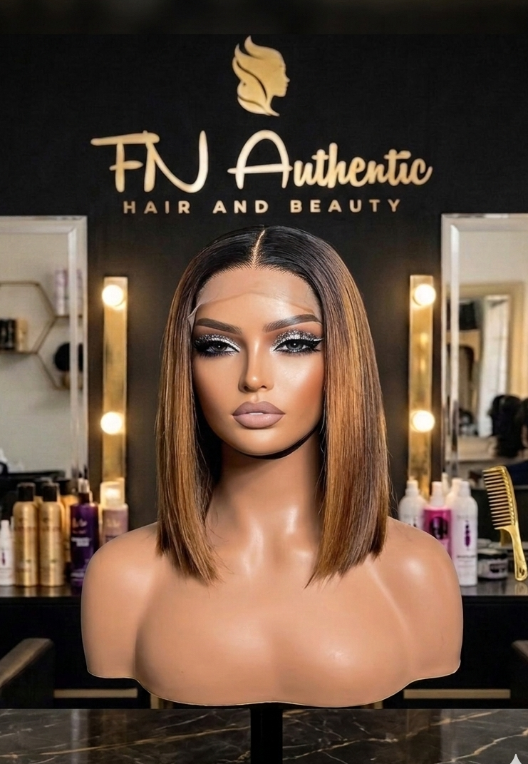 Super Double Drawn 14" Bob 5x5 HD Lace: Glue-less, premium quality hair for a flawless, natural look.